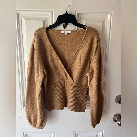 Madewell Wrap V Neck Pullover Sweater Coziest Yarn Womens Size Large nwot - Picture 4 of 10